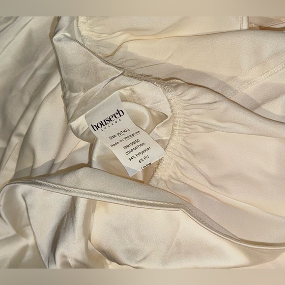 NWOT HOUSE OF CB 'Aryana' Ivory Bow Long Sleeves Mini Dress sz XS TALL - Picture 9 of 10